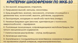 Симптомы и критерии диагностики шизофрении