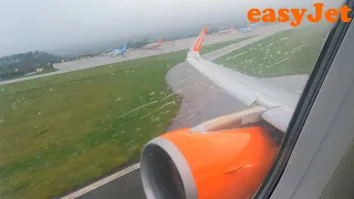 easyJet A320-214 | Rainy Full Power Buzzsaw Takeoff From Bristol | Full Boarding, Taxi, Takeoff.
