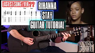How to play Rihanna - Stay Guitar Tutorial (EASY)