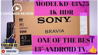 Unboxing of Sony bravia 4k hdr kd43-x75 led tv.skip sony bravia kd43-x75k 2022👎