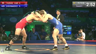 Round 3 FS - 70 kg: Hassan YAZDANI CHARATI (IRI) df. Ruslan DIBIRGADZHIYEV (AZE), 10-8