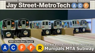Munipals MTA R40 R46 R160 R179 Jay Street Metro Tech Subway Run - 4000 Subs Special @Trainman6000