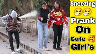 Sneezing Prank On Cute Girl's | Best Funny Prank on Girls 2024 - Pranks in India| By TCI