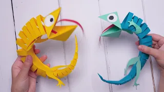 Easy Paper Lizard Craft For Kids