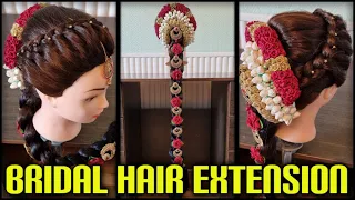 BRIDAL HAIR EXTENSION and ARTIFICIAL FLOWER HAIRSTYLE | Tamil / South Indian Bridal Hair extension