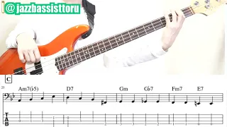 Autumn leaves easy bass line with Tab