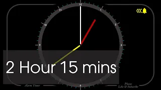 2 Hour 15 Minutes - Analog Clock Timer & Alarm - 1080p - Countdown