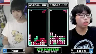 GETTING THE JOB DONE! Tristop, Sodium | Jan '24 Rd 1 | Classic Tetris Monthly Masters