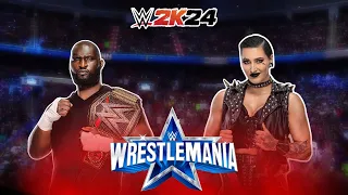 WWE 2k24 FULL MATCH - Omos Vs. Rhea Male : WrestleMania Live Full Match