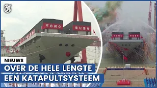 China toont militaire spierballen met nieuw vliegdekschip