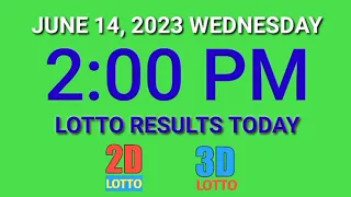 2pm Lotto Result Today PCSO June 14, 2023 Wednesday ez2 swertres 2d 3d