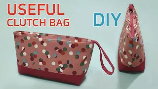 DIY Useful clutch bag/Sharing an easy way to create a bag's entrance/클러치백 만들기/지퍼입구 쉽게 바느질하기