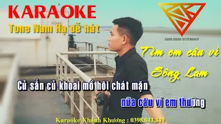 Tìm Em Câu Ví Sông Lam  Karaoke  tone nam dễ hát