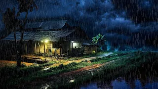 Goodbye Insomnia in 3 Minutes with Heavy Storm Rain & Powerful Thunder on Old House in Country