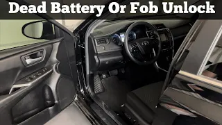 2012 - 2017 Toyota Camry - How To Unlock & Open With Dead Battery Or Remote Key Fob Not Working