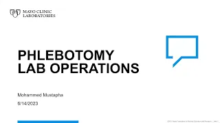 Phlebotomy Lab Operations
