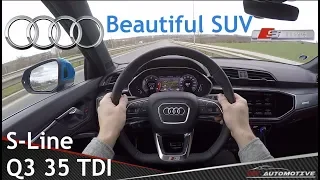 Audi Q3 35 TDI S-Line (2019) POV Test Drive + Acceleration 0 - 160 km/h