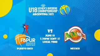 Puerto Rico v Mexico | Full Basketball Game | FIBA U18 Women’s Americas Championship 2022