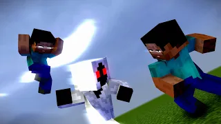 Minecraft Fight Animation - Herobrine, Steve VS Entity 303