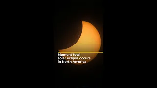 Moment total solar eclipse occurs in North America | AJ #shorts