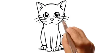 how to draw how to draw a cat|easy|kids youtube videos