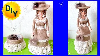 How to make a chic box - a jute doll and do-it-yourself dolls. DIY / needlework