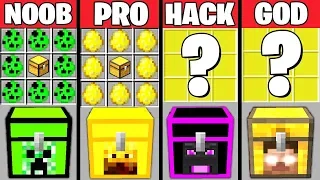 Minecraft Battle: SUPER MONSTER CHEST CRAFTING CHALLENGE - NOOB vs PRO vs HACKER vs GOD ~ Animation