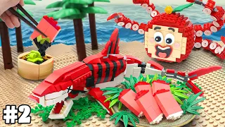 (LEGO Island Survival #2) | SCARY LEGO SHARK Attacked Apu and Apu's New Ability | Lego Food