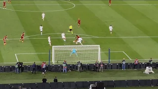 Roma - Bayer Leverkusen, il gol di Edoardo Bove