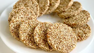 Crispy! Sesame biscuits without flour! Healthy cookie recipe