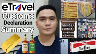 E-TRAVEL CUSTOMS DECLARATION SUMMARY | MGA BAWAL AT PWEDENG DALHIN PAUWI SA PILIPINAS