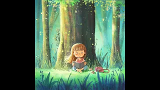 Speed Painting in Photoshop, Speed Bright Forest illustration, Girl in forest Digital Art