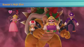 Mario Party 10 (Whimsical Waters) #291 Bowser vs Waluigi - Toad - Peach - Wario (Player 1)