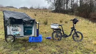 Bicycle camper road and field test - Fahrrad Wohnwagen selber bauen