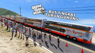 BUS TINGKAT KONVOI TURUN GUNUNG - GTA 5 MOD