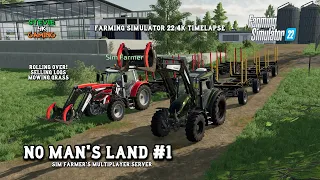 No Man's Land/Sim Farmer MP Server/#1/Loading & Selling logs/Mowing Grass/FS22 4K Timelapse