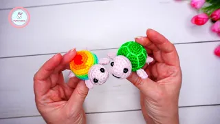 Turtle - crochet keychain in 30 minutes. Knitted toys. Free mk. Crochet turtle. Keychain crochet