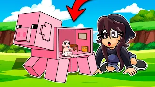 BEBE NOOB CONSTRUYE UNA BASE SECRETA DENTRO DE UN CERDO 😱 BASE SECRETA NOOB MINECRAFT TROLL