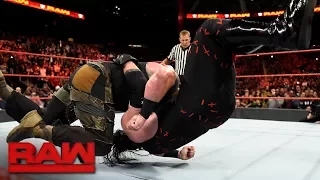 Braun Strowman drives Kane through the ring: Raw, Nov. 13, 2017