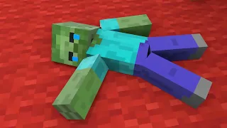 Monster school:baby zombie is  extremely starving -sad story -minecraft animation