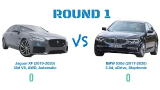 Jaguar XF 3.0d vs BMW 530d - car comparison