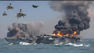 Today, Just Arrived in the Black Sea US Aircraft Carrier Destroyed by Russian Ka-52 Helicopter