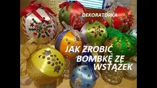 Jak zrobić bombkę ze wstążek i cekinów