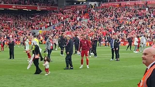 Liverpool Lap of Honour 2022 Last game of the Season. You Never Walk Alone