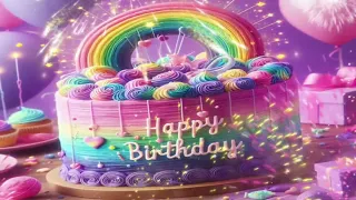 Happy birthday song remix animated 3D cake Countdown 3,2,1 birthday video happy birthday rainbow🌈🎁