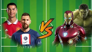 Ronaldo-Messi VS Hulk-Iron man 🔥 #football #ronaldo #messi #avengers