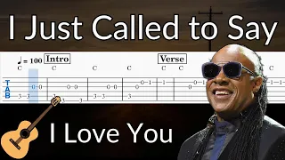 I Just Called to Say I Love You - Guitar Solo Tab Easy