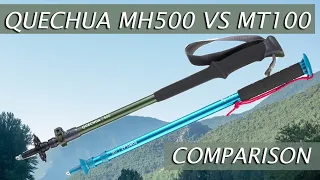 Quechua MH500 vs Quechua MT100 Trekking Pole Comparison and Review | Similarities and differences