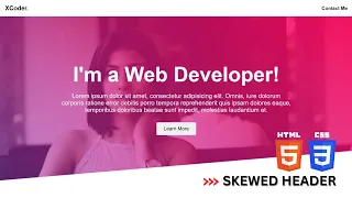 HTML CSS Skewed Background Tutorial | CSS Skewed Header