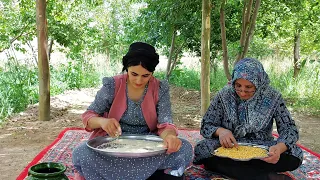 IRAN Village Life | country family cook vegetarian food in village of Iran